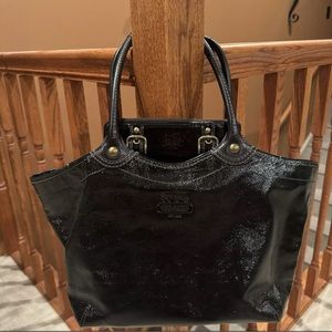 COACH 12362  Tote Bag Enamel Patent Leather Black w/ Wallet & Dust Bag